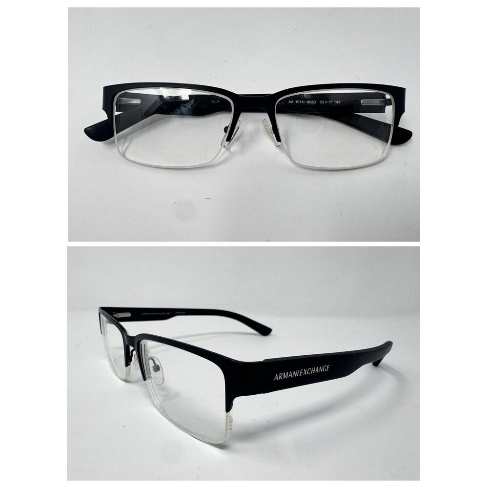 Armani Exchange AX1014 6063 Black Eyeglass Frames 53-17-145 Authentic